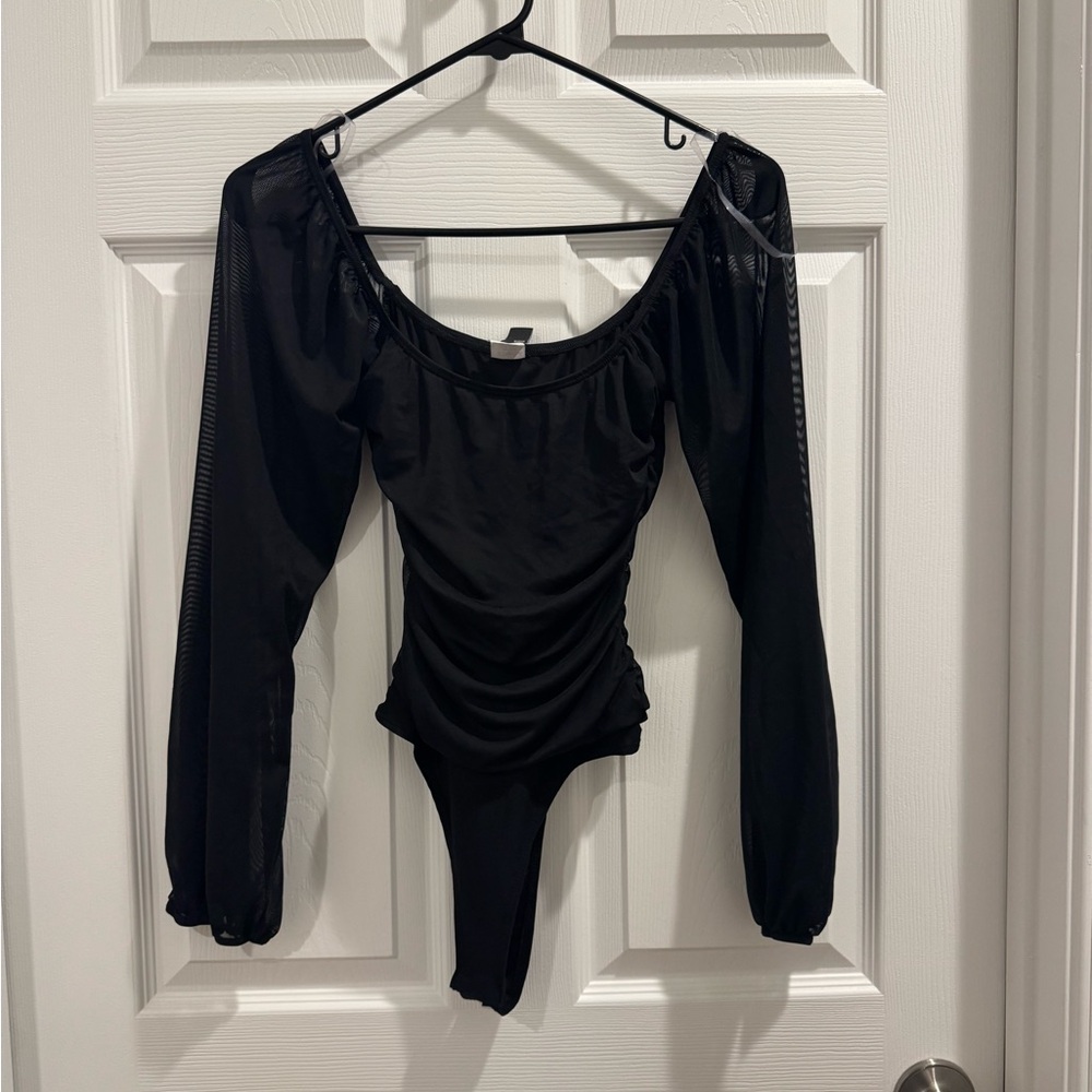 Windsor Black Mesh Sleeve Bodysuit